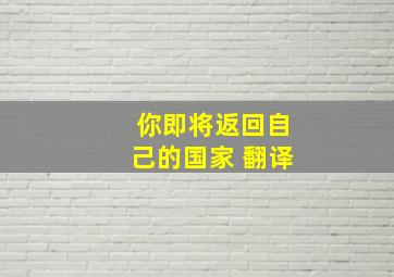 你即将返回自己的国家 翻译